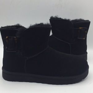 UGG Mini Bailey Fashion Buckle Black Boots